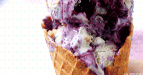 Ice-Cream, Gif, Blueberry