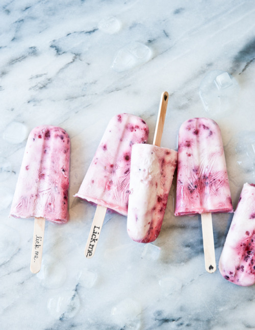 Smashed Berry, Lime, and Coconut Ice Pops