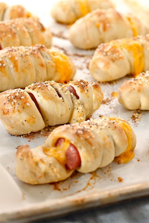 Mini Bagel Dogs with Cheese (by Perpetually Hungry)